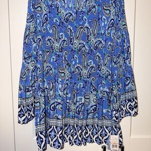 Elegant Blue Paisley Women's Blouse